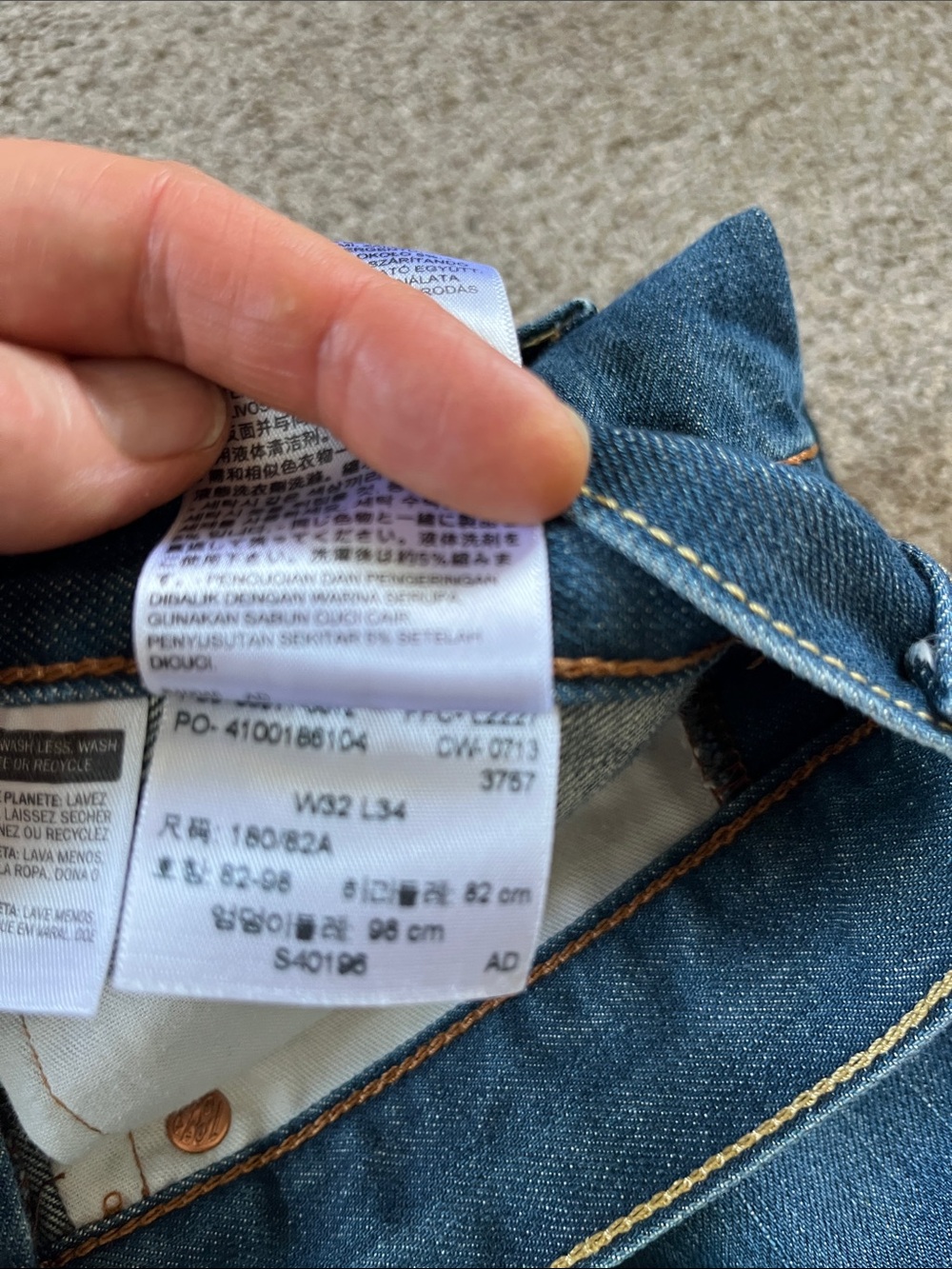 White Label Levi’s 511 tagged sz W32 L34 see Measurements EXCELLENT RARE - Picture 9 of 14